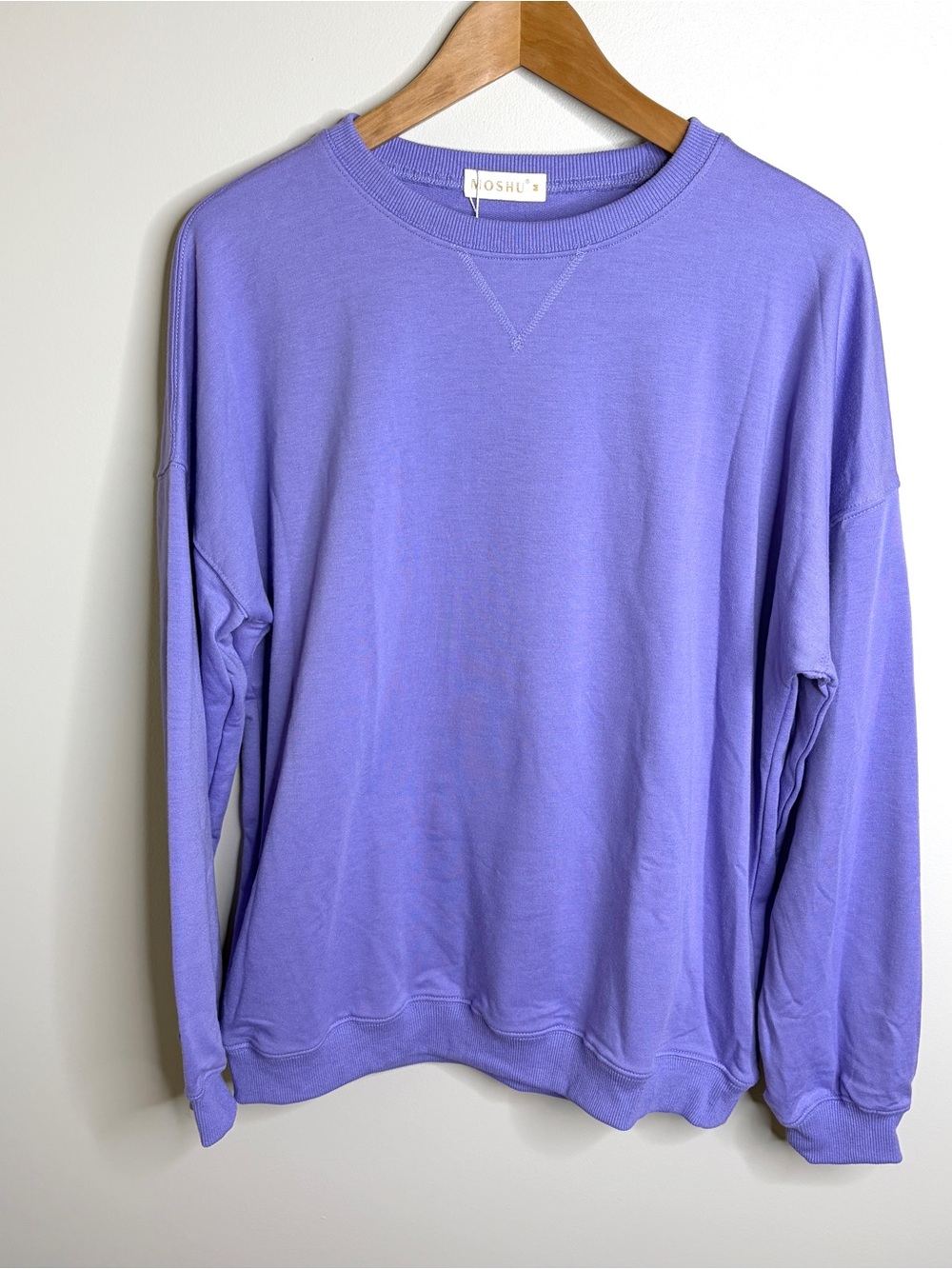 Moshu Lavender Crewneck Sweater Casual Pullover Medium